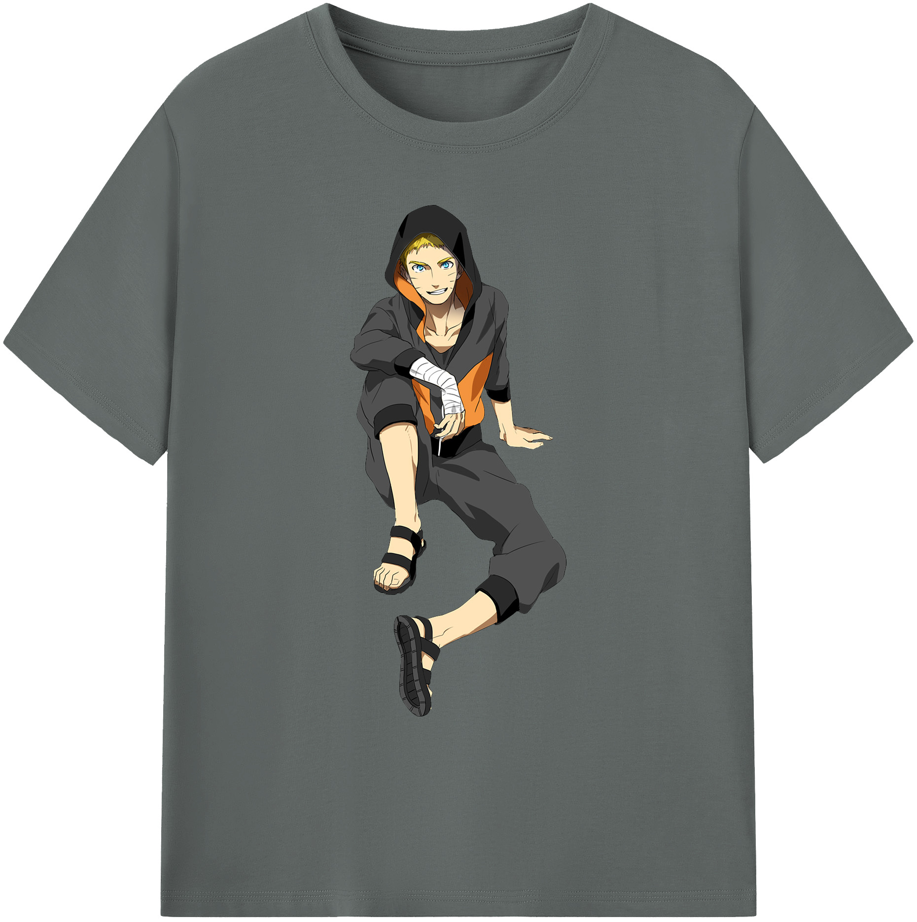 （画像用） NARUTO -ナルト- うずまき ナルト Uzumaki Naruto 綿100％ メンズ半袖Tシャツ｜肌触りやわらか＆通気性